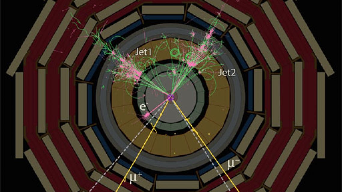 Image of simulated Supersymmettry event (collision).