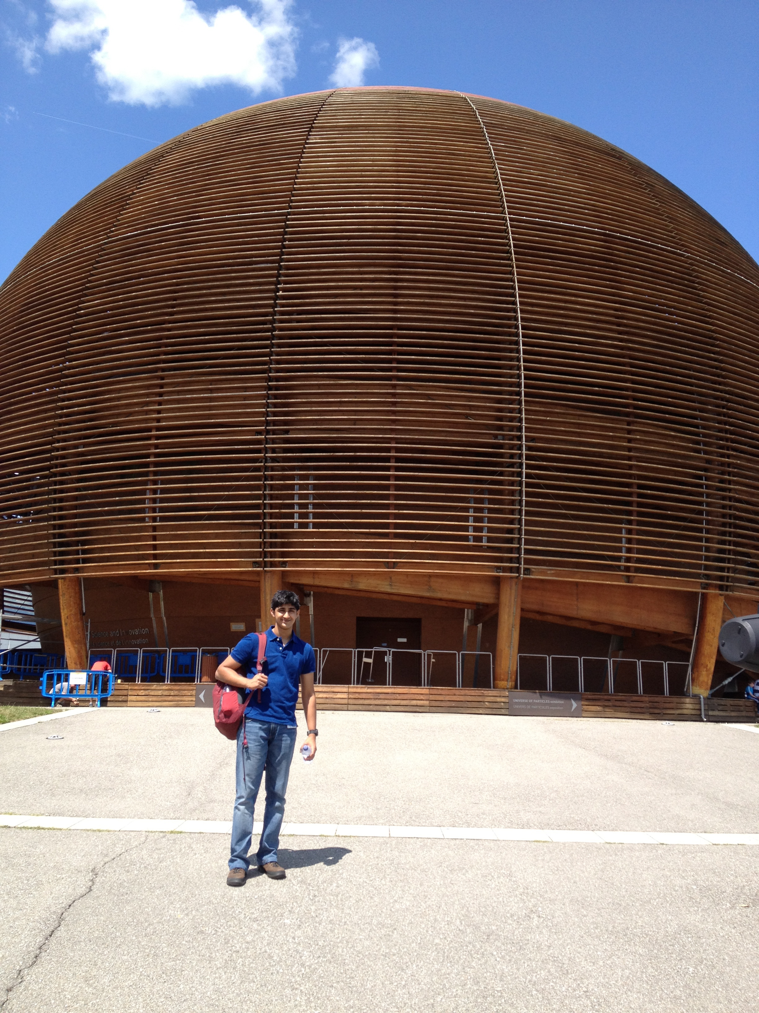 In front of the Globe of Science and Innovation