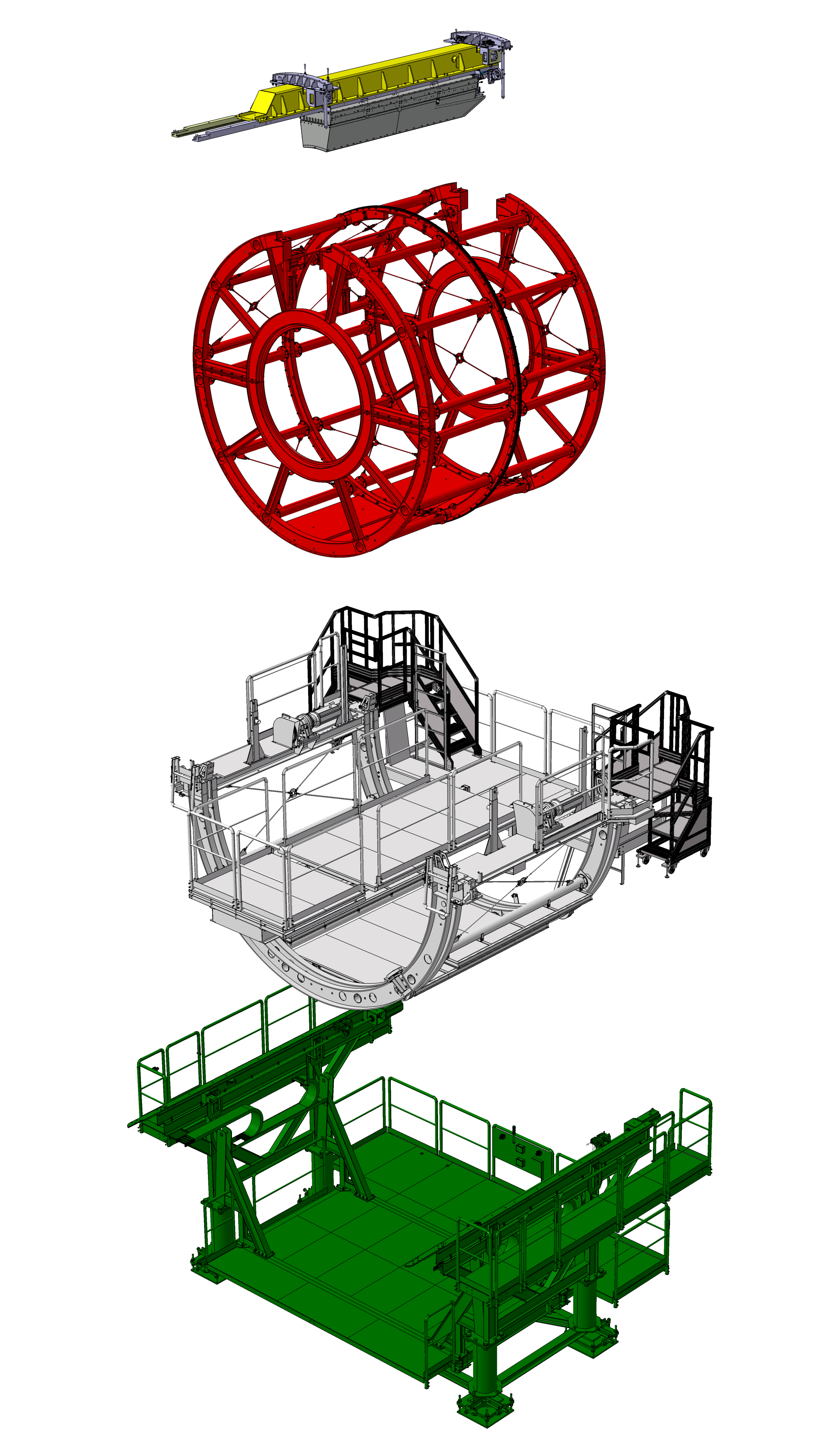Exploded diagram of an enfourneur