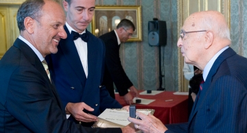 Guido Tonelli with Giorgio Napolitano